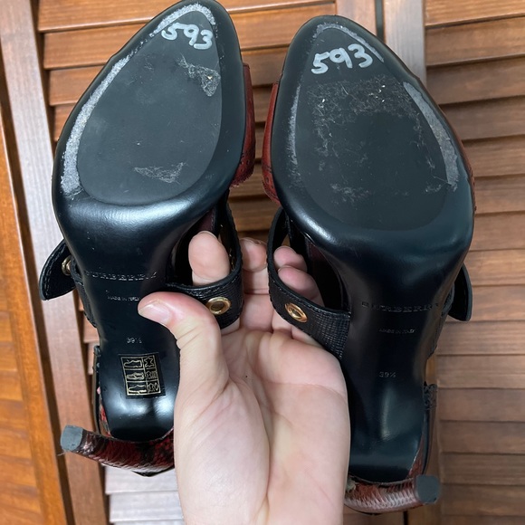 39.5 BURBERRY Westmarsh Snakeskin & Leather heels - Picture 6 of 11